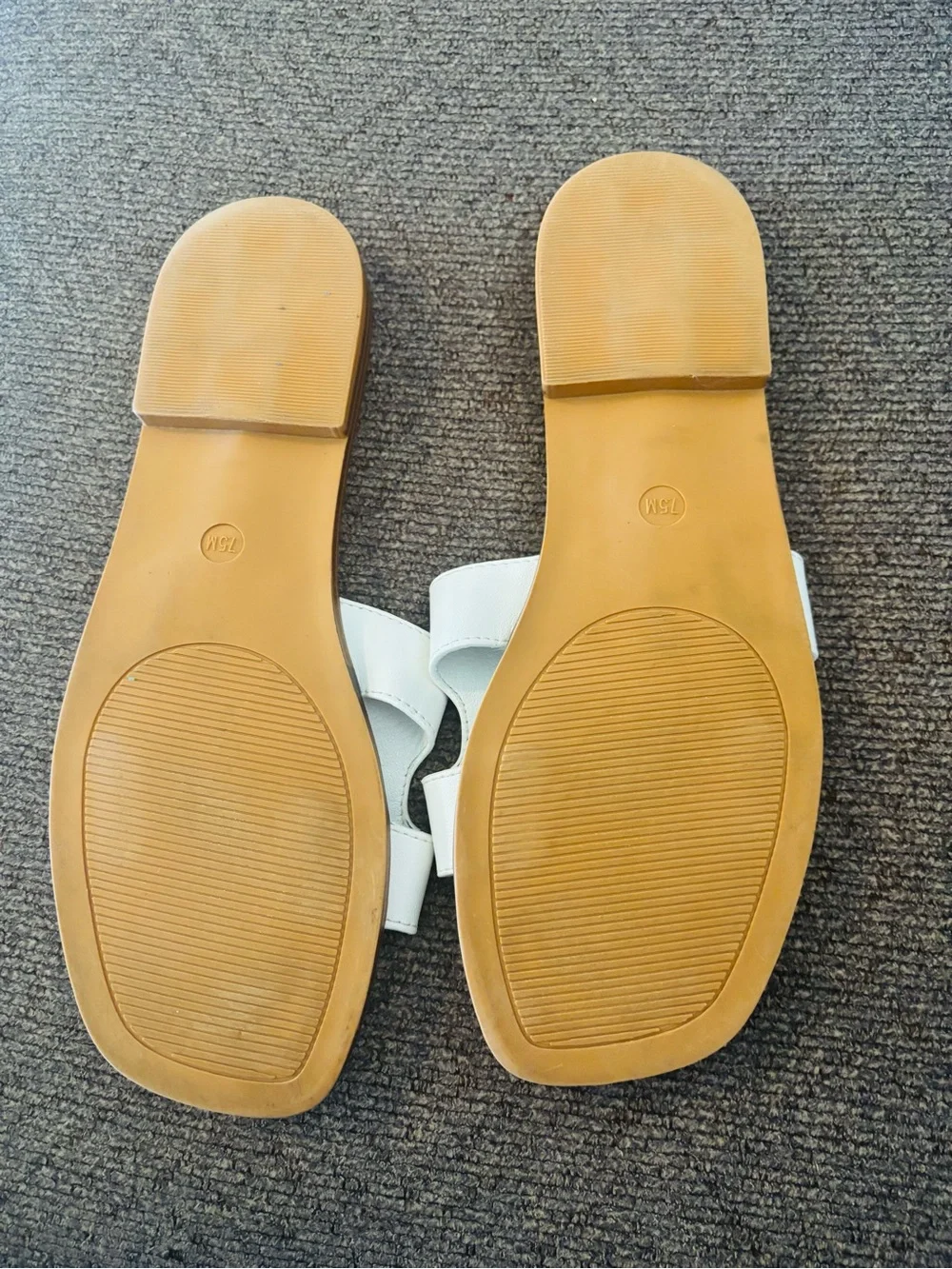 Women's White Slide Sandals with Cutout Strap